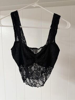 Black Lace Bustier Crop Top - Women Intimates & Sleepwear